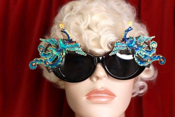 SOLD! 9400 Baroque Asian Peacock Embellished Sunglasses