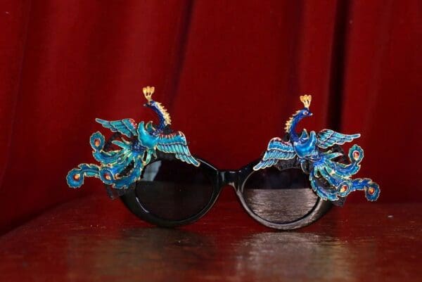 SOLD! 9400 Baroque Asian Peacock Embellished Sunglasses - Image 6