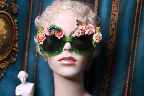 SOLD! 111 Art Nouveau Flowers Embellished Sunglasses