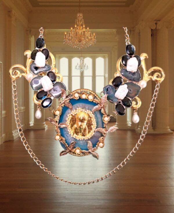 72 Genuine Gemstones Agate Baroque Body Center Piece Statement Necklace