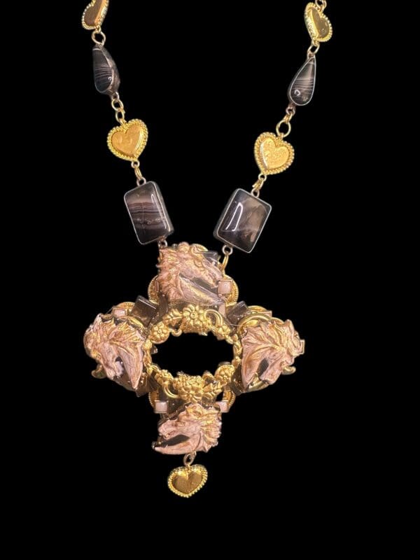 79 Horses Watch Genuine Gemstones Unusual Necklace