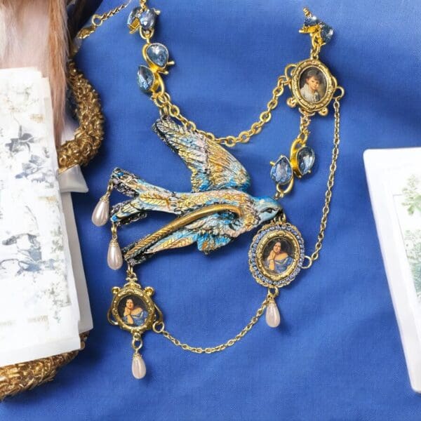 SOLD! 99 Victorian Art Jewelry Bird Necklace