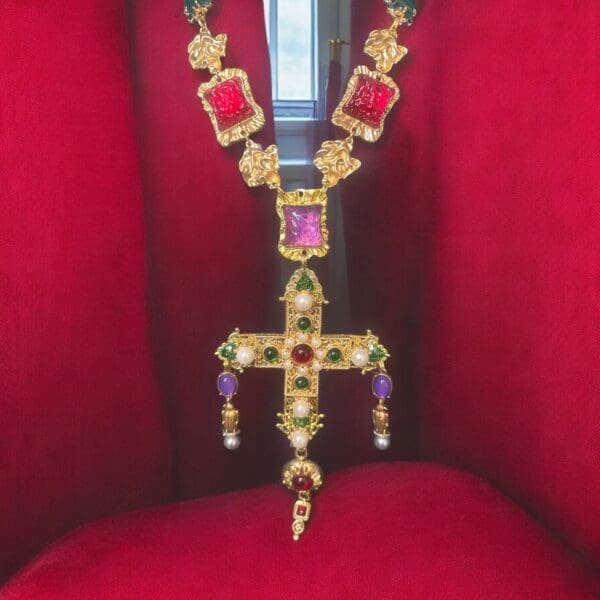 SOLD! 98 Baroque Exaggerated Cross Massive Necklace