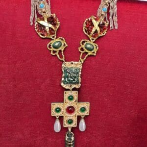 SOLD! 97 Baroque Vintage Style Cross Long Necklace