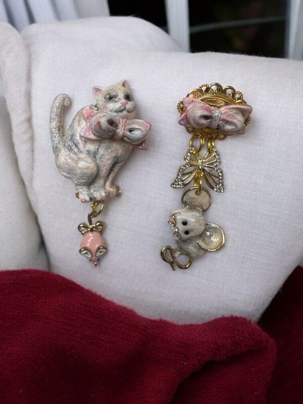 63 Irregular Cat Mouse Earrings