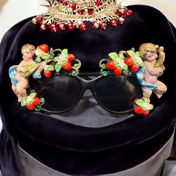 55 Baroque Strawberries Musical Cherubs Embellished Sunglasses