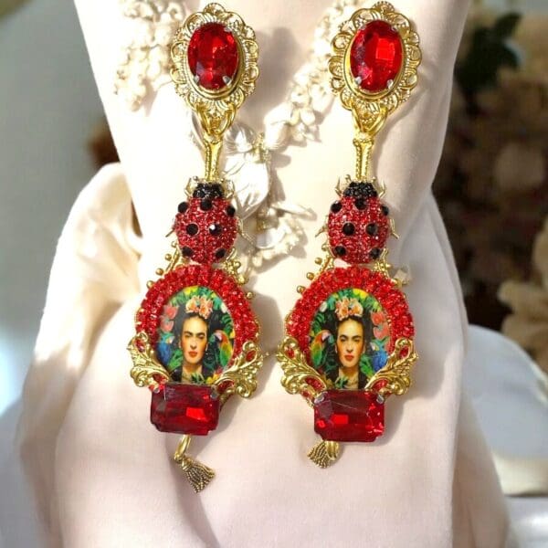 52 Frida Kahlo Ladybug Earrings Studs