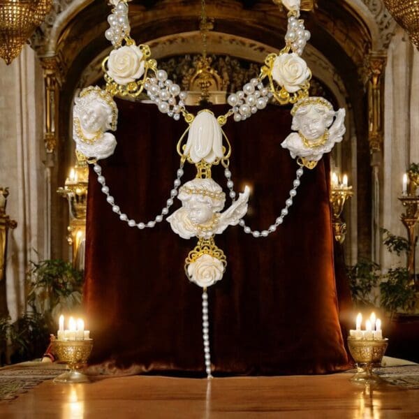92 Bridal White Chubby Cherubs Pearl Necklace