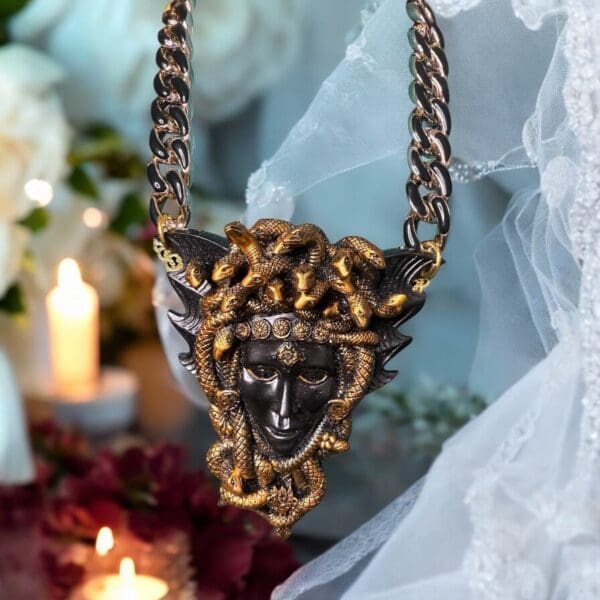 117 Medusa Gorgon Art Jewelry Huge Necklace
