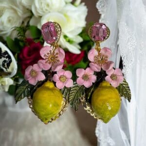 SOLD! 121 Realistic Lemon Fruit Blossom Earrings Studs