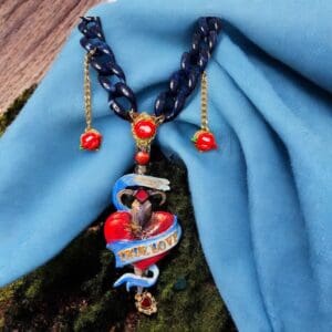 119 Art Jewelry True Love Hand Painted Heart Necklace