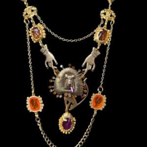 118 Vintage Style Lion Colorful Necklace