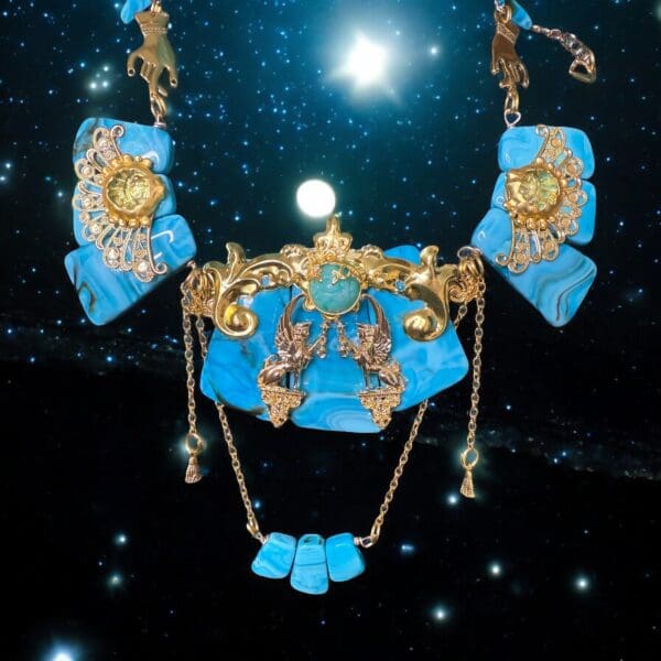 131 Statement Piece Turquoise Imitation Massive Necklace