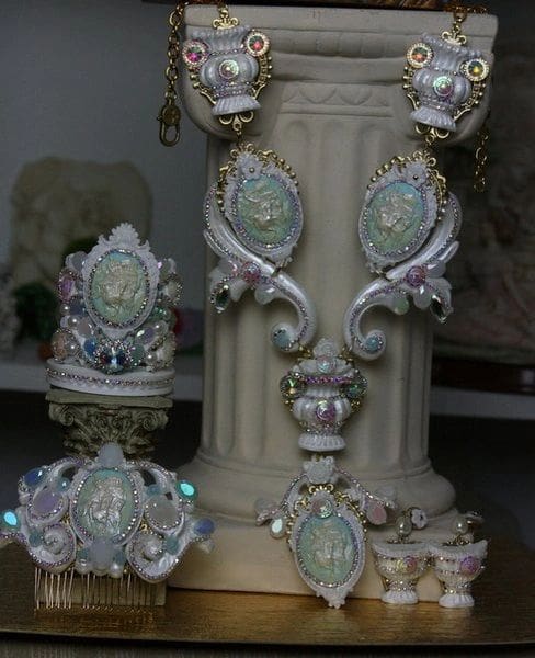 A close up of some fancy looking vases