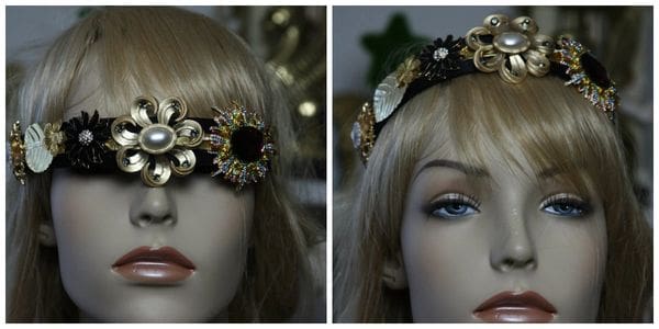 Two women 's heads with different colored hair and a headband