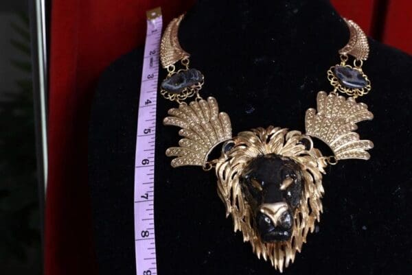 SOLD! 9425 Baroque Metal Lion Massive Necklace - Image 6