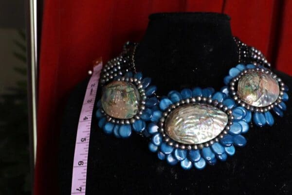 SOLD! 9434 Baroque Genuine Abalone Shell Choker Massive Necklace - Image 4