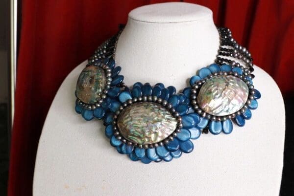SOLD! 9434 Baroque Genuine Abalone Shell Choker Massive Necklace