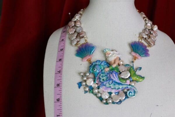 SOLD! 9437 Genuine Biwa Pearlz Neptun Poseidon Shell Necklace - Image 7