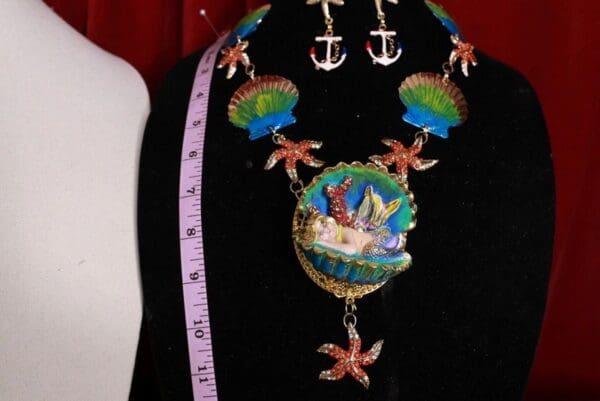 SOLD! 9450 Set Of Nautical Little Mermaid Necklace+ Earrings - Image 6