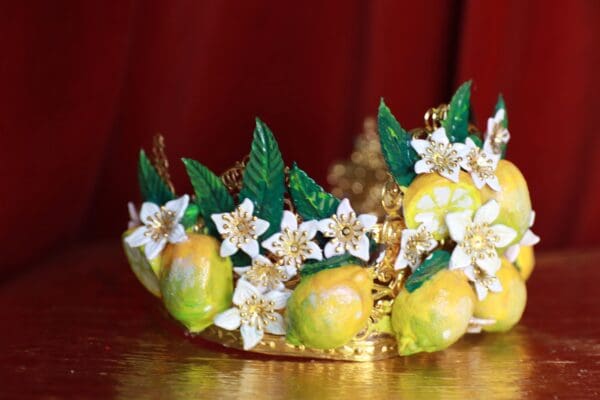 SOLD! 9454 Baroque 3D Effect Lemon Fruit Statement Headband - Image 3