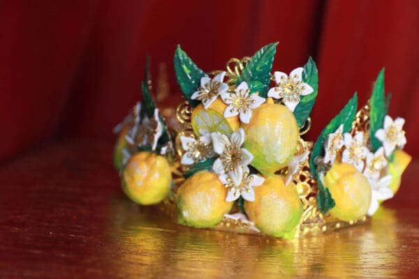 SOLD! 9454 Baroque 3D Effect Lemon Fruit Statement Headband - Image 4