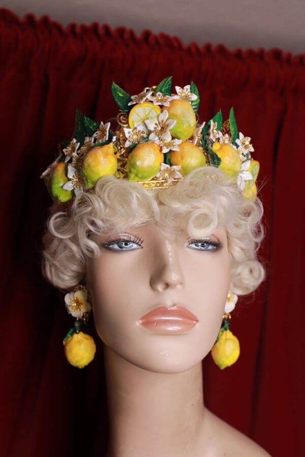 SOLD! 9454 Baroque 3D Effect Lemon Fruit Statement Headband