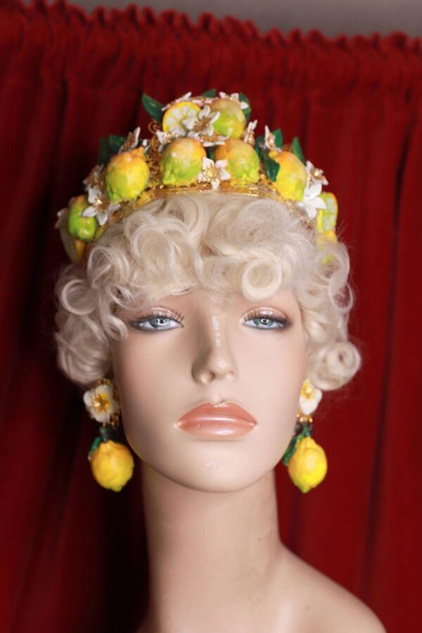 SOLD! 9454 Baroque 3D Effect Lemon Fruit Statement Headband - Image 7