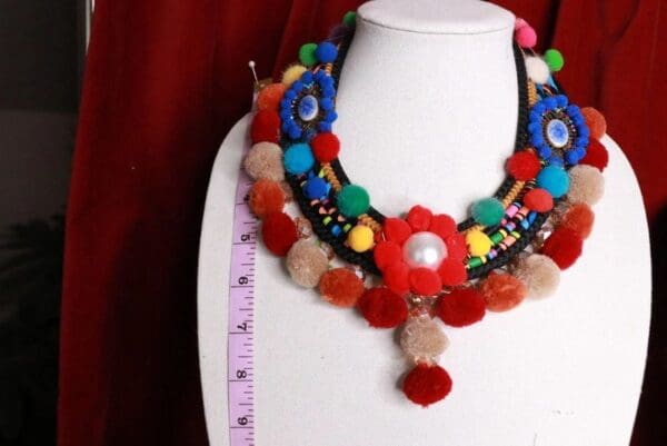 SOLD! 9460 Pom Pom Sicilian Choker Necklace - Image 4