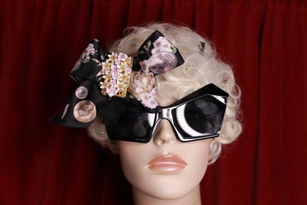 SOLD! 9462 Baroque One Sided Flower Blossom Bow Flower Sunglasses - Image 3