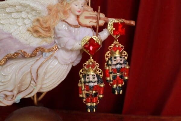 SOLD! 9468 Baroque Nutcracker Light Weight Earrings