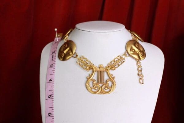 SOLD! 9475 Victorian Harp Faces Necklace Choker - Image 4