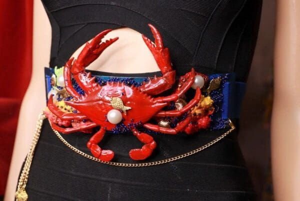SOLD! 9493 Nautical Crab Corals Embellished Waist Gold Belt Size S, L, M - Image 4