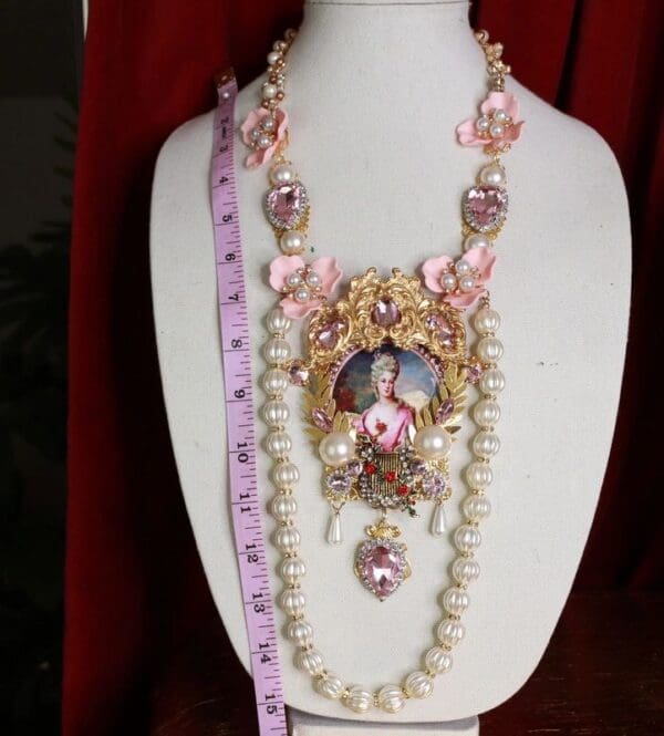 SOLD! 9498 Marie Antoinette Victorian Pearl Large Necklace - Image 4