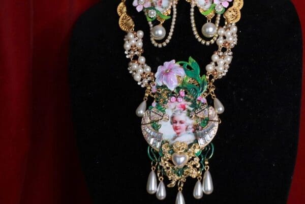 SOLD! 9516 Marie Antoinette Victorian Pearl Large Necklace - Image 4