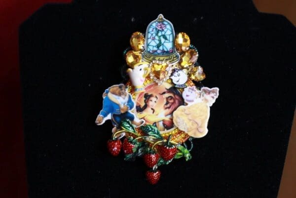 SOLD! 9524 Beauty And The Beast Brooch Pin - Image 2