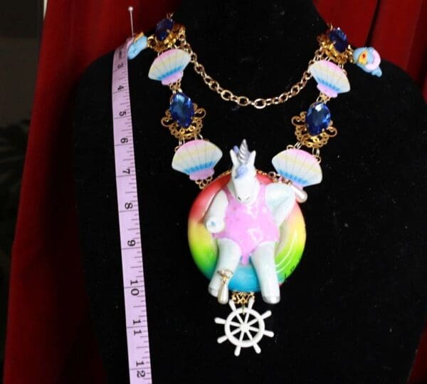 SOLD! 9526 Unicorn Pool Cartoonish Adorable Necklace - Image 4