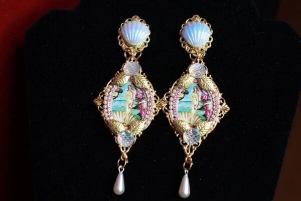 SOLD! 9528 Birth Of Venus Rhinestone Studs Earrings - Image 2
