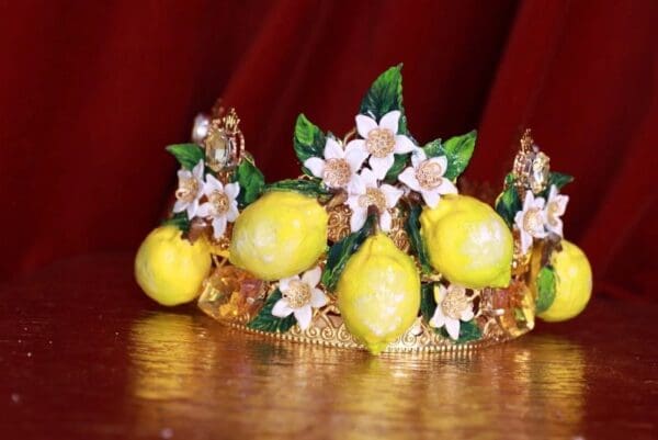 SOLD! 9590 Baroque 3D Effect Lemon Fruit Statement Headband - Image 2