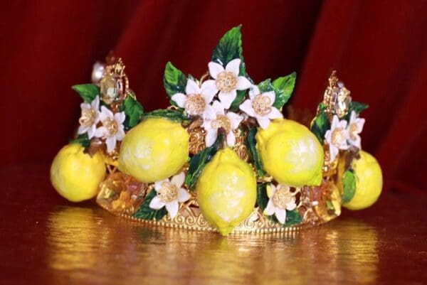 SOLD! 9590 Baroque 3D Effect Lemon Fruit Statement Headband