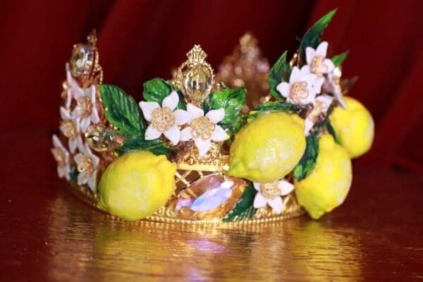 SOLD! 9590 Baroque 3D Effect Lemon Fruit Statement Headband - Image 4