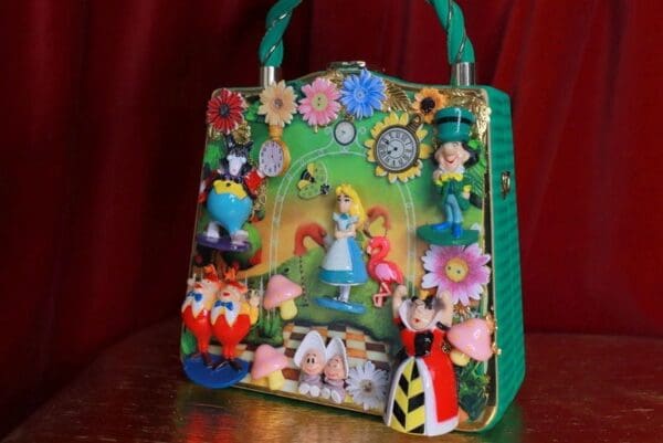 SOLD! 9604 Alice In Wonderland Embellished Handbag - Image 5