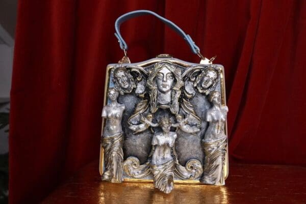 SOLD! 9608 Unusual Stone effect Roman Statues Embellished Handbag - Image 4