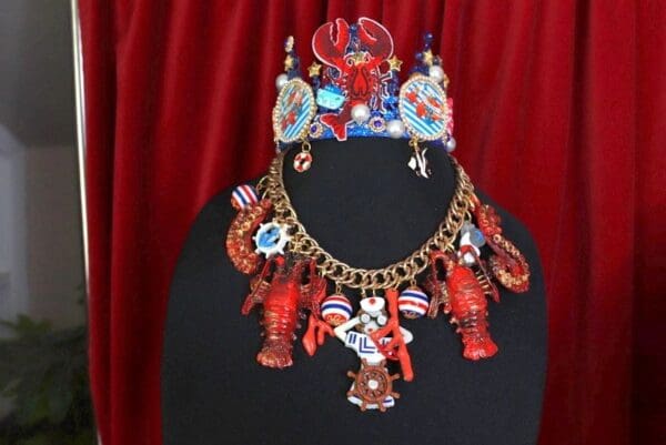 SOLD! 9638 Nautical Marine Lobsters Large Necklace - Image 2