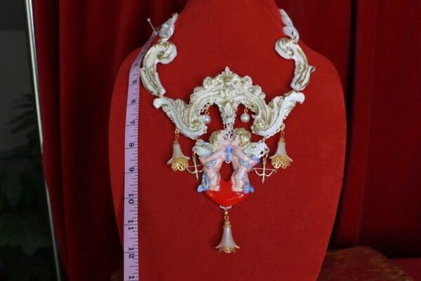 SOLD! 9646 Rococo Gazebo Kissing Cupids Cherubs Large Necklace - Image 3