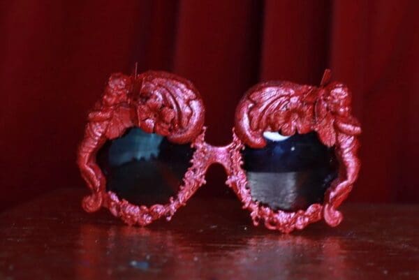 SOLD! 9672 Art Jewelry Red Cherubs Baroque Embelished Sunglasses - Image 2