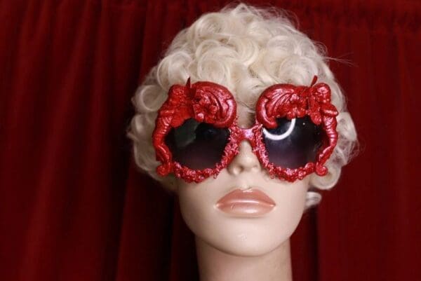 SOLD! 9672 Art Jewelry Red Cherubs Baroque Embelished Sunglasses - Image 7