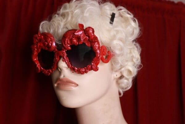 SOLD! 9672 Art Jewelry Red Cherubs Baroque Embelished Sunglasses - Image 9