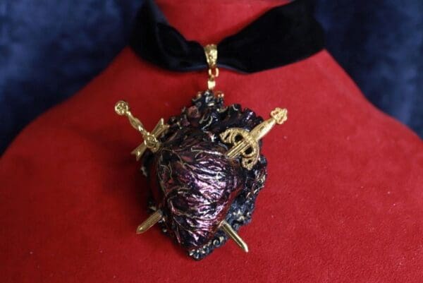 SOLD! Art Jewelry Heart Massive Choker 3D Necklace