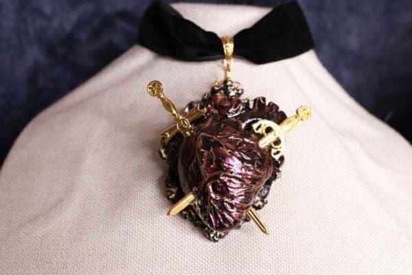 SOLD! Art Jewelry Heart Massive Choker 3D Necklace - Image 2